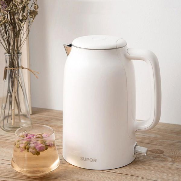 

supor electric kettle simple white/black household electric kettle 1.7l stainless steel water boiler anti-scalding teapot1