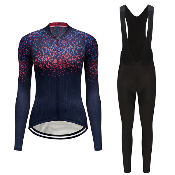

2021 autumn long sleeve cycling clothes women bike jersey maillot trisuit sport bicycle clothing female dress ladies suit wear c0123, Gray