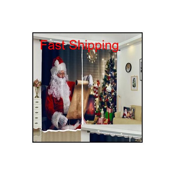 

customizable modern 3d blackout curtains l happy new year christmas theme pattern thicken bedroom curtains jllcwp jhhome