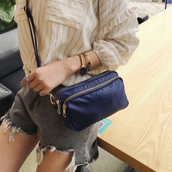 

fashion shoulder bags for women new simple nylon cloth mini sports zipper crossbody messenger bag ladies casual chic handbag
