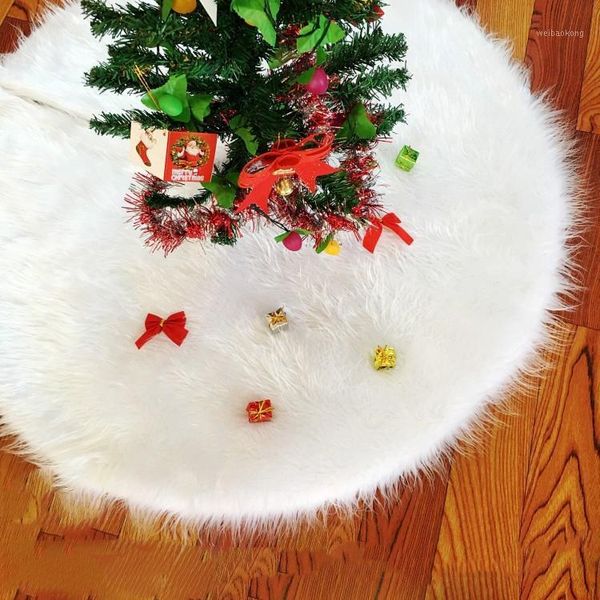 

christmas decorations pure white plush tree skirt apron carpet decorations1