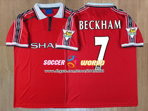 

retro manchester beckham jersey 1998 1999 2000 keane scholes united jerseys home red 1998 99 00 giggs jersey size s-2xl, Black