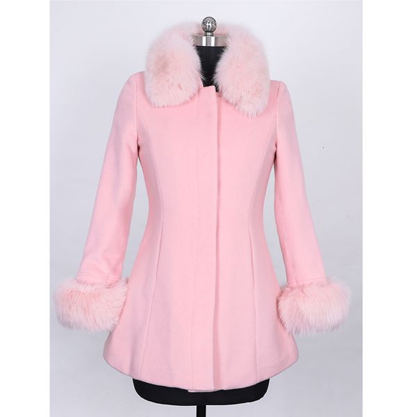 

women's 2021 new clothes autumn winter woolen fur fine outdoor coat cg70, Black