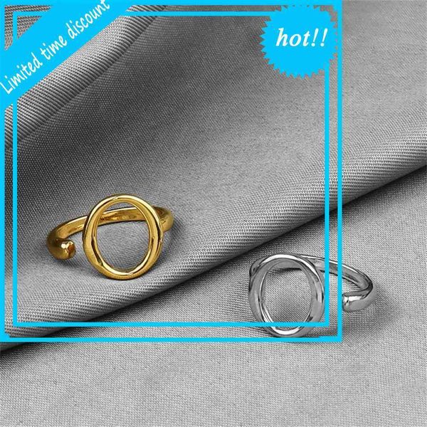 

fashion new versatile hollow geometric electroplating process girls' creative ring, Golden;silver