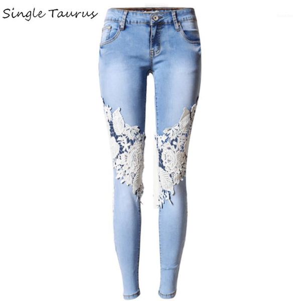 

women's jeans 2021 lace low waist women streetwear skinny womens jean little blue demim vaqueros mujer bleached jardineira feminina1