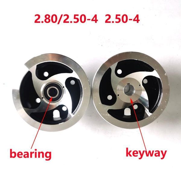 

2.80/2.50-4 2.50-4 aluminium alloy wheel rim 4 inch keyway bearing hub fit mini moto,atv&go kart electric scooter rim parts1