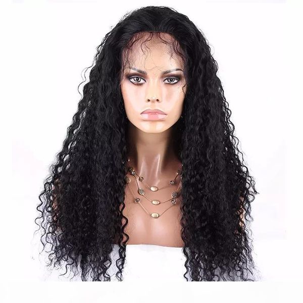 

кудрявые человеческих волос полный парик шнурка glueless с ребенком волос pre щипковых дешевые virgin бразильский фронта шнурка парики вьющи, Black;brown