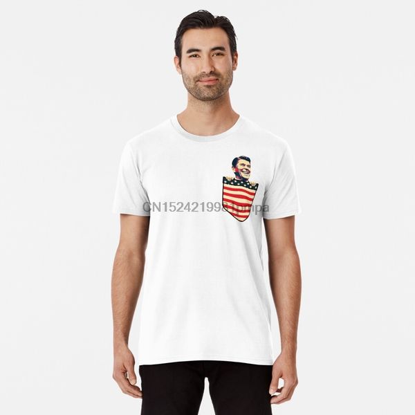

sport men t shirt ronald reagan chest pocket premium t shirt women tshirts