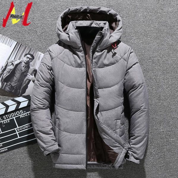 

manvalue men's winter new white duck down cold-proof jacket winter short hooded thickening youth down jackets1, Black