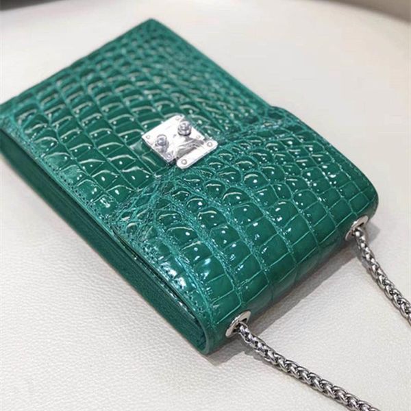 

real leather mobile phone bag for ladies grade crocodile leather mobile phone bag