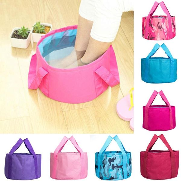 

12l foldable portable outdoor travel foldable folding camping washbasin basin bucket bowl sink washing bag foot bath bucket