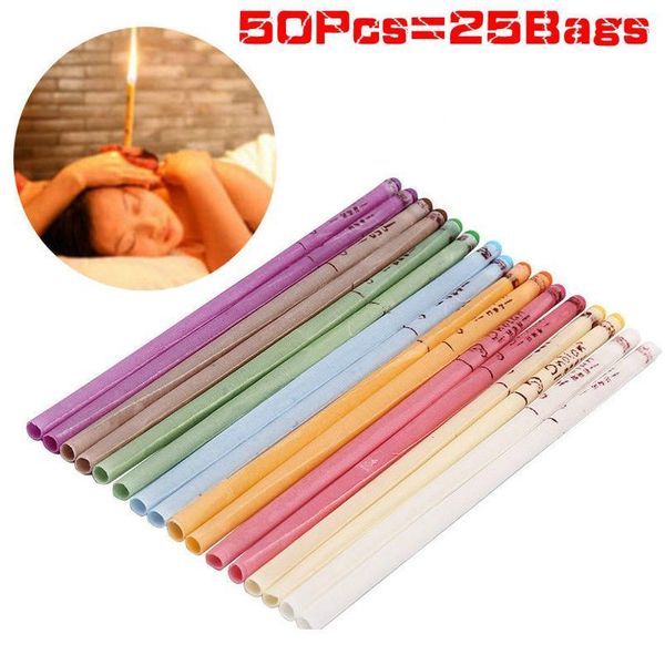 

50pcs/set ear treatment healthy care ear candles ear wax removal cleaner coning treatment indiana therapy fragrance jllmph