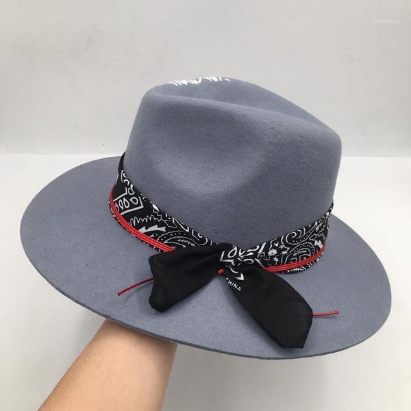 

stingy brim hats fedora winter wool panama cat gray color wide-brim edition sir personality fashion tide restoring ancient ways o1, Blue;gray