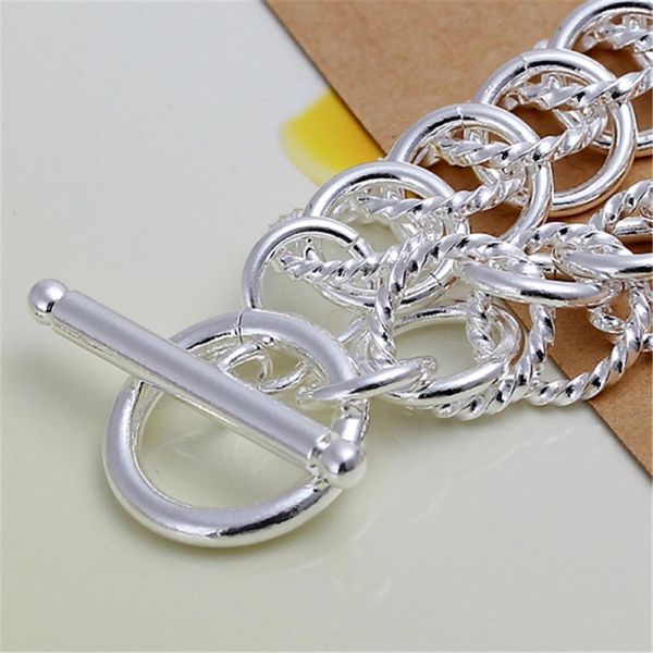 

charms women men silver color bracelets fashion selling classic models silver jewelry christmas gifts h022 h sqclni, Black
