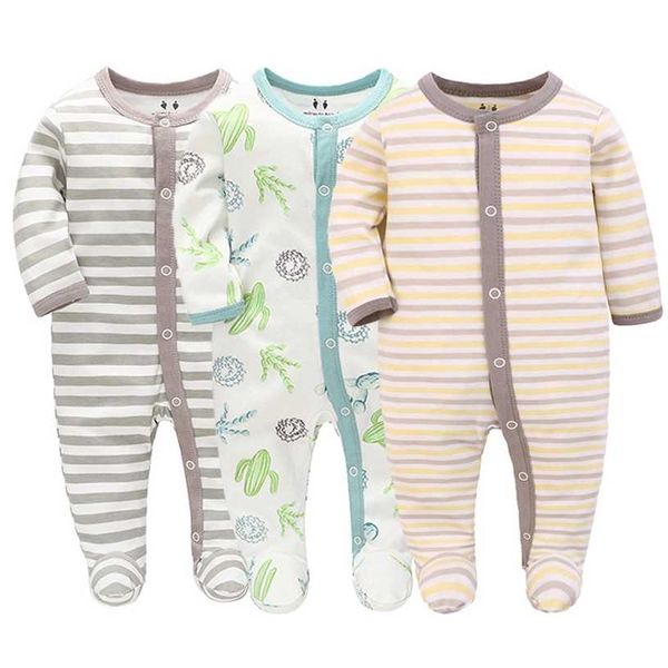 Baby Strampler geboren Winter Overall für Kinder Herbst Kleidung Baumwolle Langarm Kleinkind Pyjama Jungen Mädchen Macacao Bebe 211229