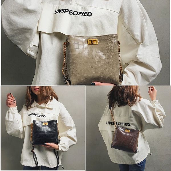 

kyhjb женщин в 2020 мессенджер новый крокодил kt7nl плеча цепь цепь bagbag корейский стиль шаблон модный пу плечо летняя сумка
