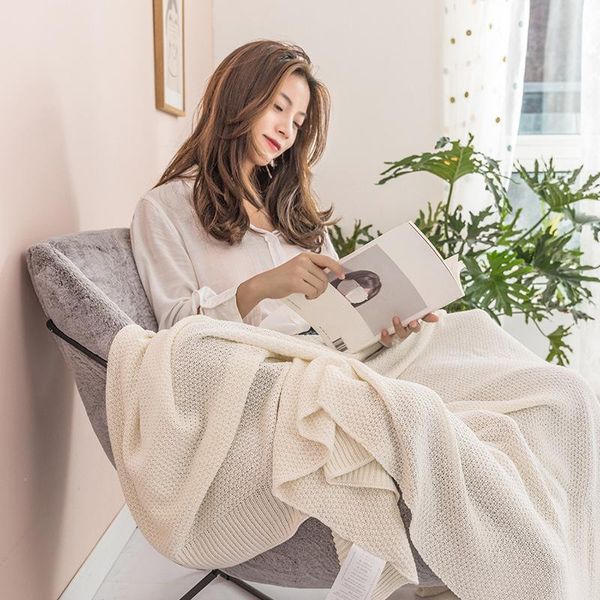 

nordic cotton child small blanket for home sofa cover blankets air nap knitted conditionin office shawl blanket leisure