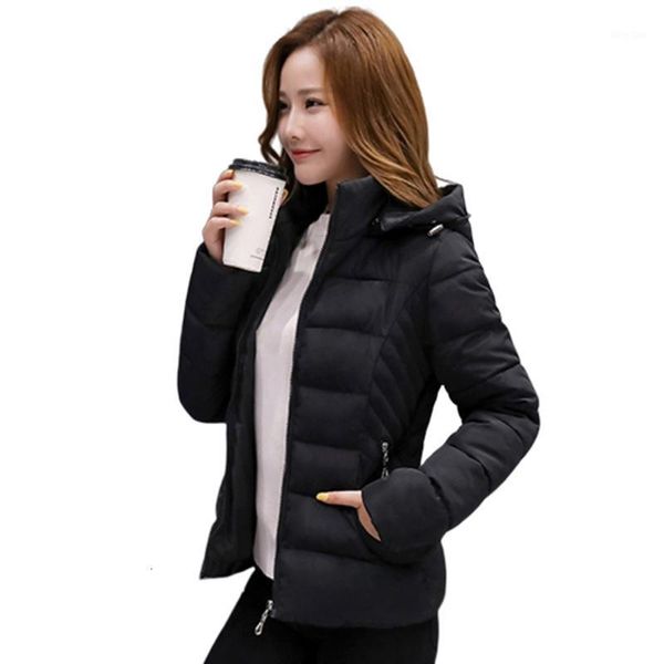 

female short sleeve jacket paka tall stand-up necklace plus cotton jacket size in winter 20191, Tan;black