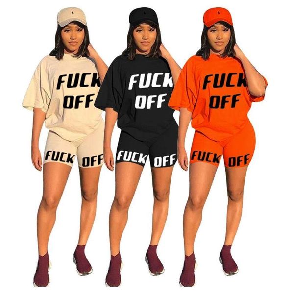 

streetwear two piece set women suit summer outfits letter print oversized t shirt biker shorts set female ladies tracksuit, White;black