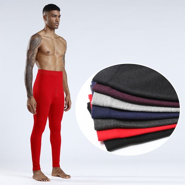 

mens modal stretch thermal underwear bottoms warm seamless ankle-length long johns winter leggings 3xl cotton knitted trousers, Black;pink