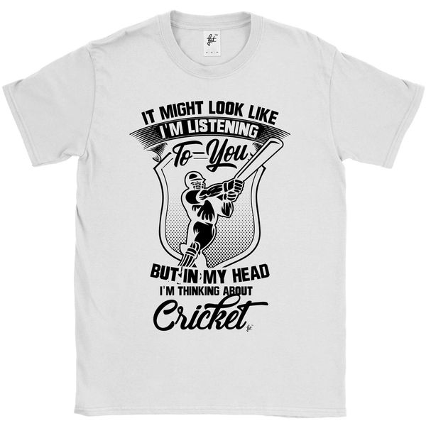 

2019 fashion look like listening but i'm thinking about cricket mens t-shirt tee shirt sport hooded sweatshirt hoodie