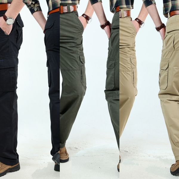 

spring and summer men's pure cotton washed multi pocket thin casual large summer men's trousers cotton pants pants 9913 52ba5, Blue