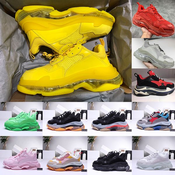 

свободный корабль 2020 лазерный кристалл bottom 17w тройной s luxury женщин mens casual vintage папа платформы обувь кроссовки кроссовки 36, Black