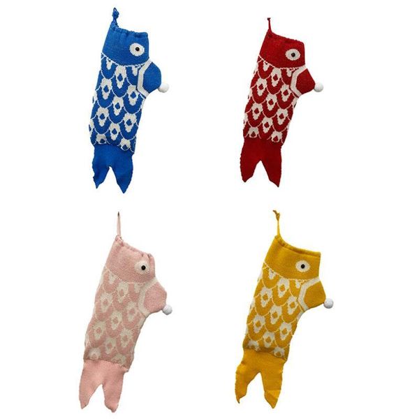 

knitted mermaid christmas stocking gift candy bag xmas tree decor fireplace window hanging festival ornaments dhd2822