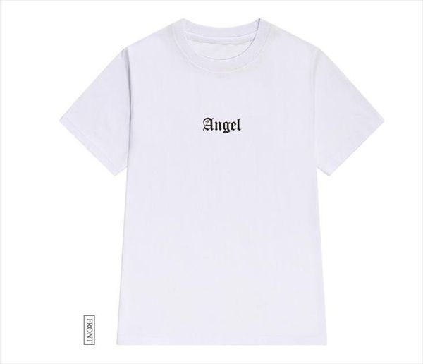 

summer new fashion angel letters print white t shirt harajuku style short sleeve tshirts girls friends casual tee