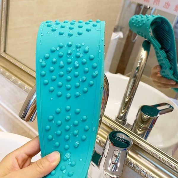 

exfoliating belt soft cleaning strap loofah bath for shower scrubber silicone back massage body bathroom towel bbyffs lipper