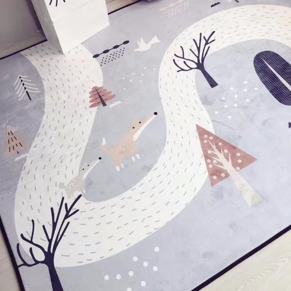 

150x190cm crystal cashmere carpets for living room cartoon children bedroom rugs and carpets coffee table area rug kids play mat