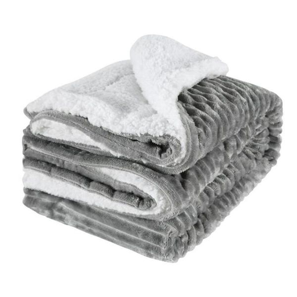 

velvet double layer draw blanket single solid color flannel blanket for office sofa twin thick warm