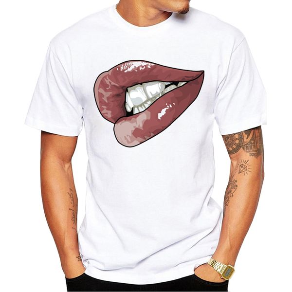 

teehub fashion pink lips funny red lips printed short sleeve casual hipster sport hooded sweatshirt hoodie t shirt