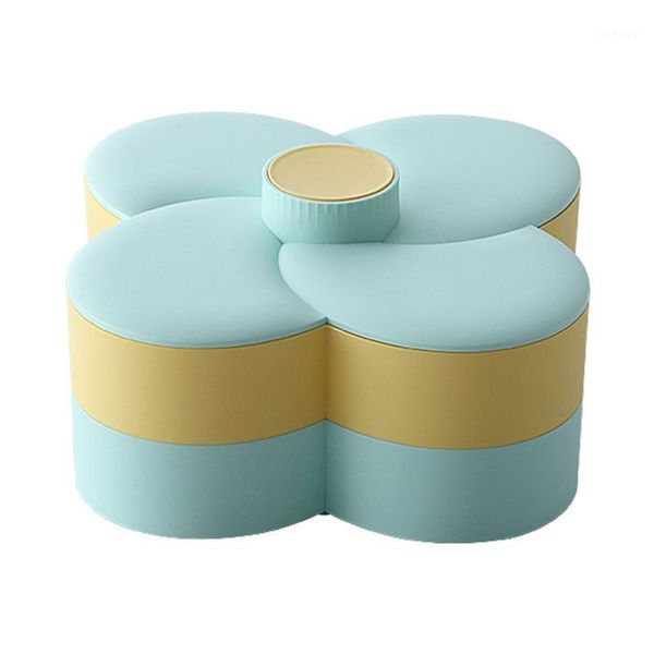 

snack storage tray 8 grids rotating candy box with lid nuts dustproof party wedding double layers flower type pp partition home1