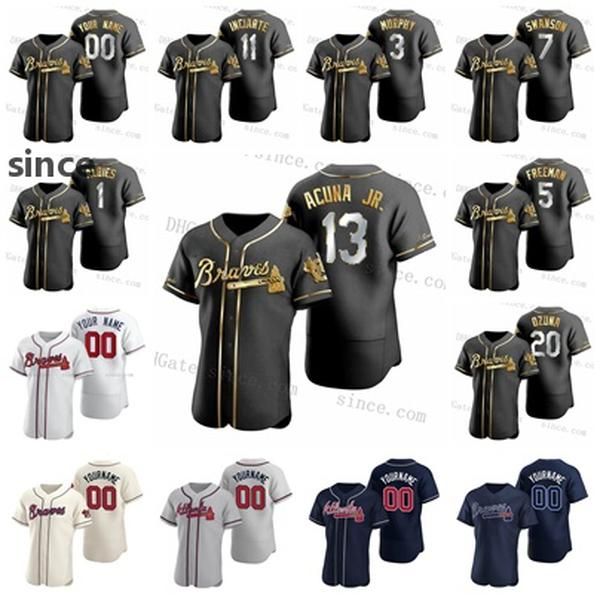 

13 ronald акуна jr. 2021 выдерживает марселл осуна джерси оззи albies остин райли фредди фриман dansby swanson шейн грин джош donaldson, Blue;black