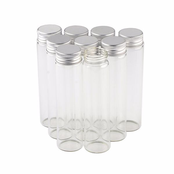 24 pcs 30x120 mm 60 ml Tappo a vite in alluminio Bottiglie di vetro Campione cosmetico Barattoli di caramelle Fiale di stelle dei desideri