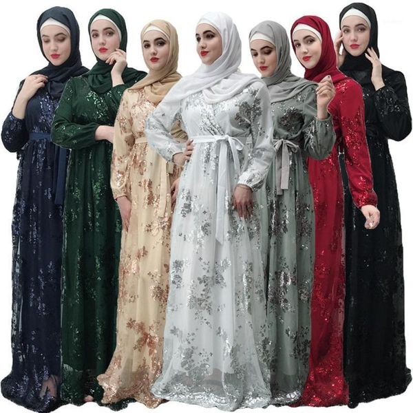 

dubai abaya women sequin maxi dress muslim wedding evening party kaftan long robe gown glitter fashion ramadan long dress new1, Red