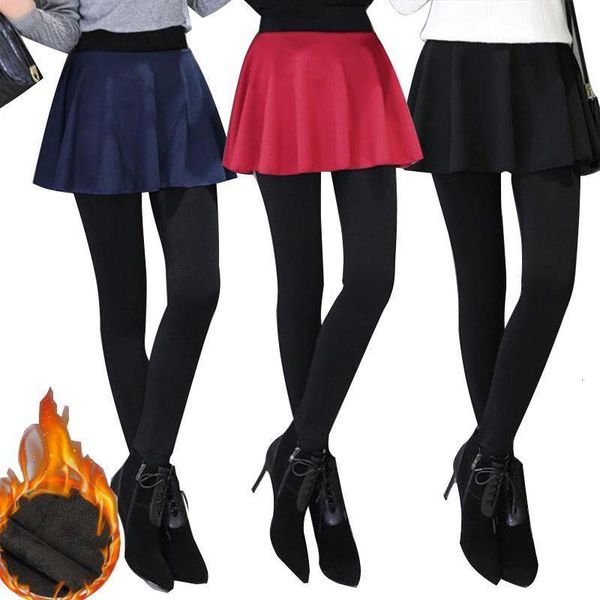 

bubble skirt fake two bottomed women pants thickened autumn and spring leggings seamless one-piece trouser skirt women legging, Black