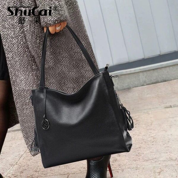 

women genuine leather shoulder big bag ladies purses and handbags