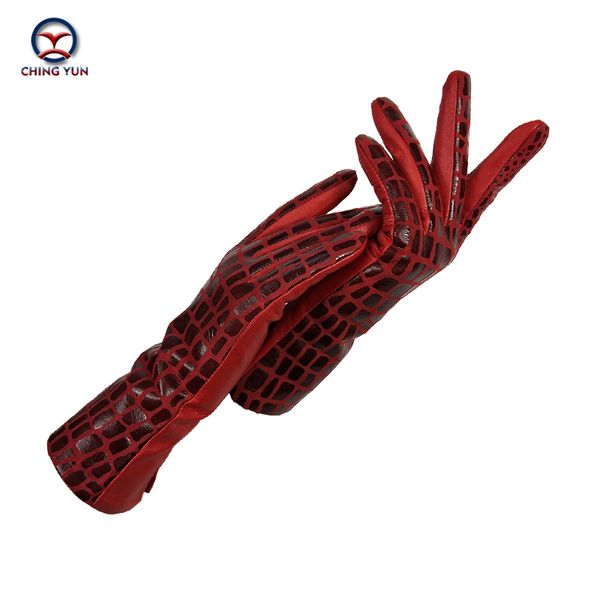 

ching yun women gloves genuine leather snakeskin pattern winter autumn fashion brand goat skin warm gloves woman 201020, Blue;gray