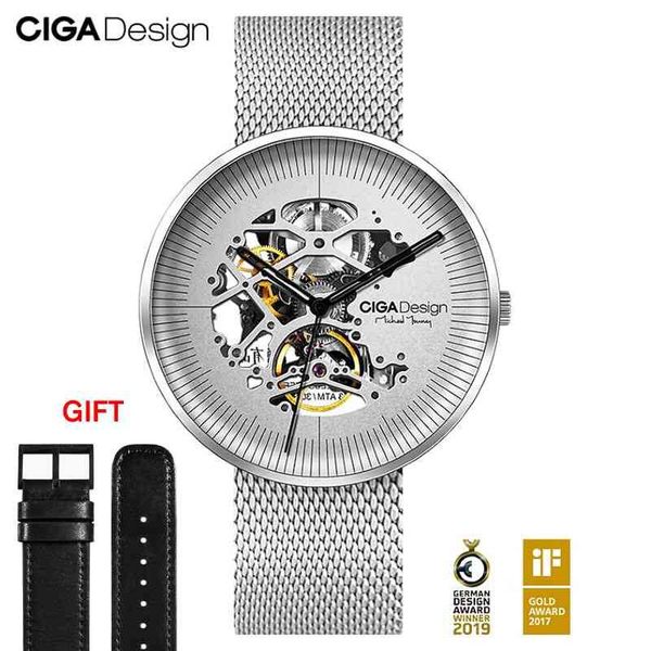 

ciga design brand mechanical watch my series automatic hollow men's fashion, Slivery;brown