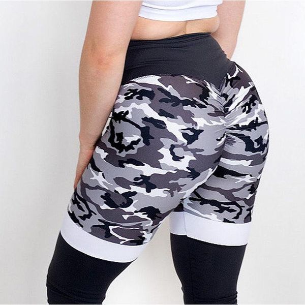 

2020 women yoga pants camo leggings fitness high waist stretch pants workout gym legging push up trousers sportswear, White;red
