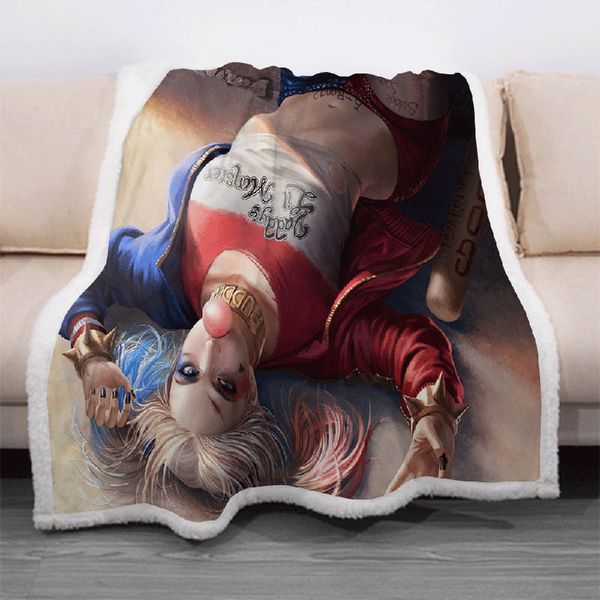 

harley quinn забавный персонаж одеяло 3d печать шерпа одеяло на кровати домашний текстиль сказочной style 10