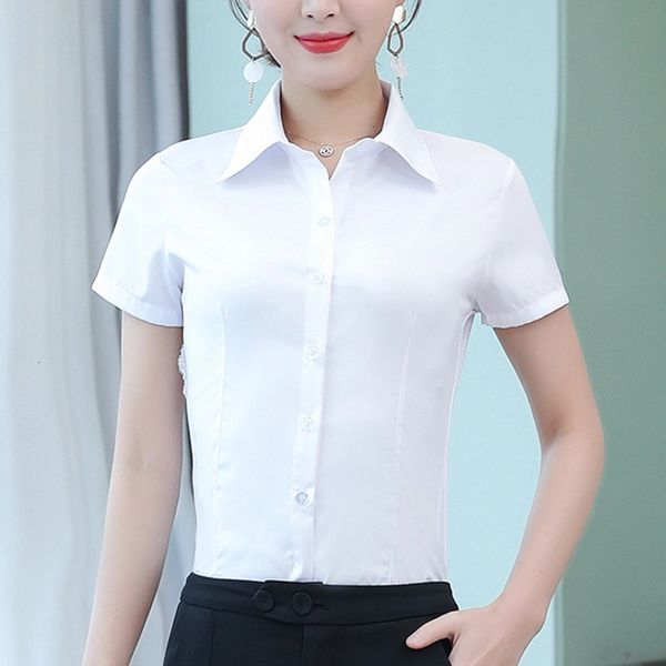 

2021 new fashion will see cotton ladies'white shirts short sleeves ladies plus size 5xl pink women's rt0s