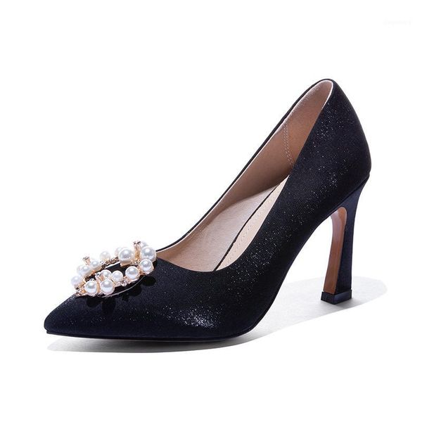 

fashionable joker wedding shoe in the spring of 2020 the new high with shallow single shoes 40-431, Black