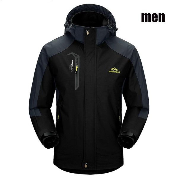 

outdoor jackets&hoodies windproof windbreaker jacket men softshell hiking camping climbing waterproof jackets winter warm coat, Blue;black