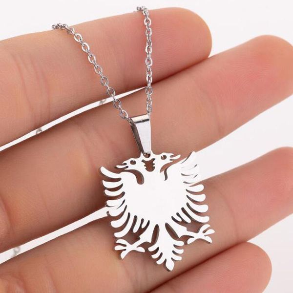 

albania eagle pendant necklaces stainless steel ethnic animal chain jewelry gifts 147 u2, Silver