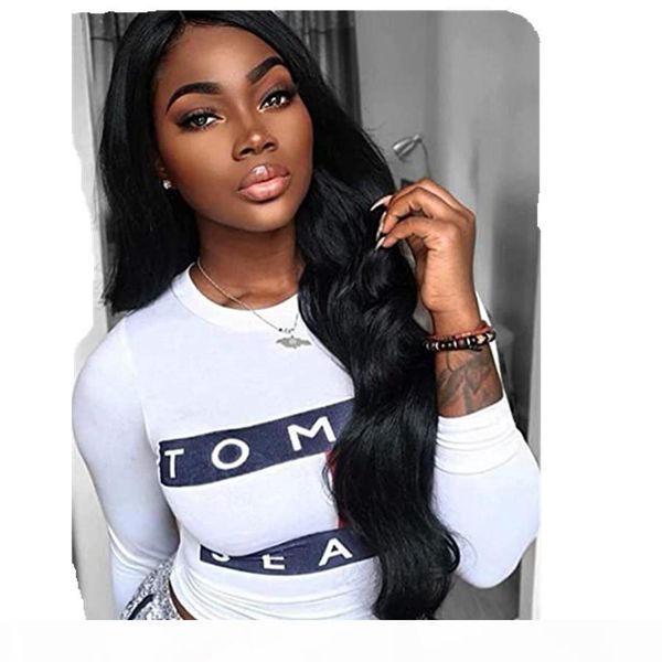 

360 lace frontal wig cap with baby hair body wave brazilian virgin hair 250% lace front human hair wigs for black women, Black;brown