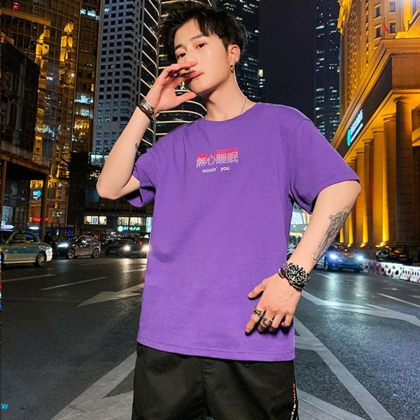 

2020 new summer jacket cotton fashion national fashion printed short sleeve t-shirt for men's sports casual youth pure cotton t-shirt 5, Blue