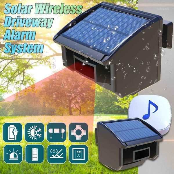 

smart home sensor solar powered wireless motion detector driveway alarm system waterproof outdoor detector1